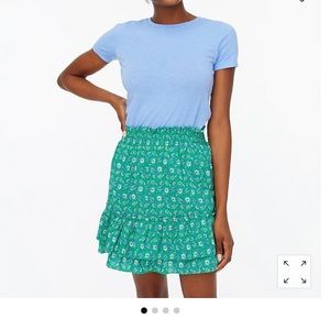 J. Crew Ruffled smocked-waist mini skirt
